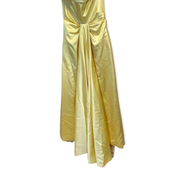 Davids Bridal Yellow Strapless Formal Gown Style #81026 Size 6 - Picture 7 of 11